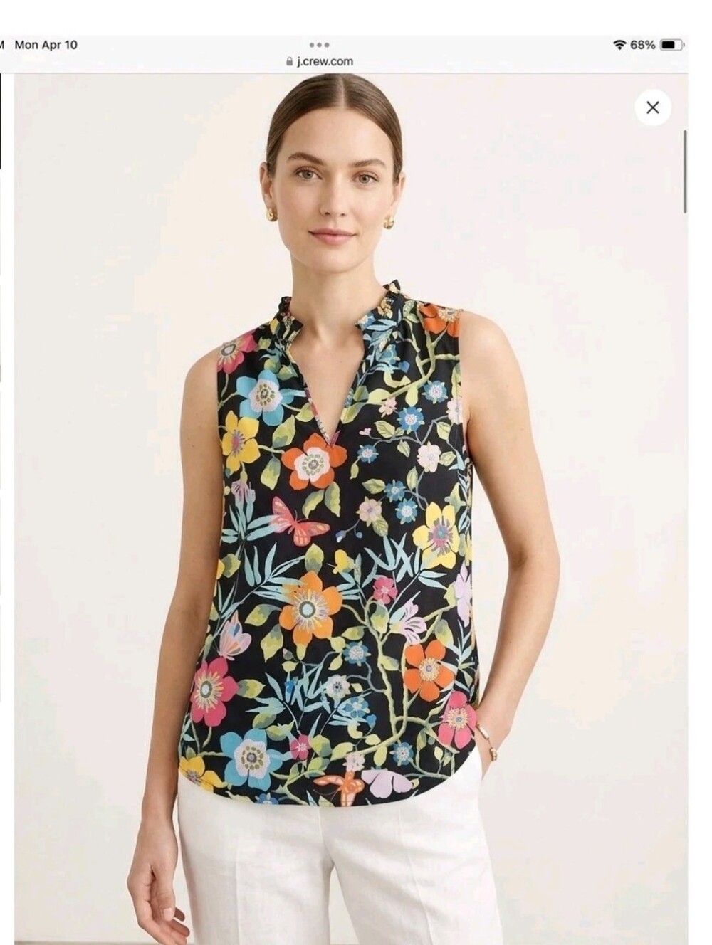 Floral Sleeveless Top - J. Crew with Liberty Fabric - Picture 1 of 5